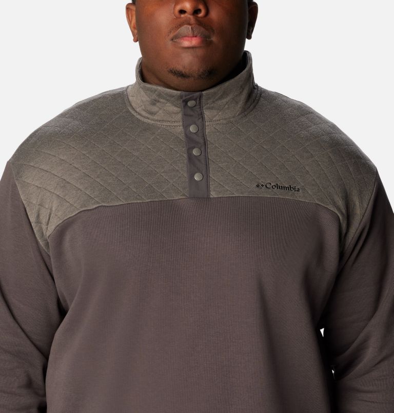 Thumbnail: Men's Hart Mountain Quilted Half Snap Pullover - Big, Color: Charcoal Heather, Shark, image 4