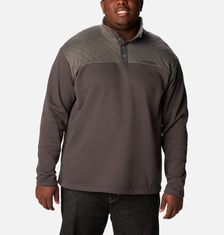 Men's Hart Mountain Quilted Half Snap Pullover - Big, Color: Charcoal Heather, Shark, image 1