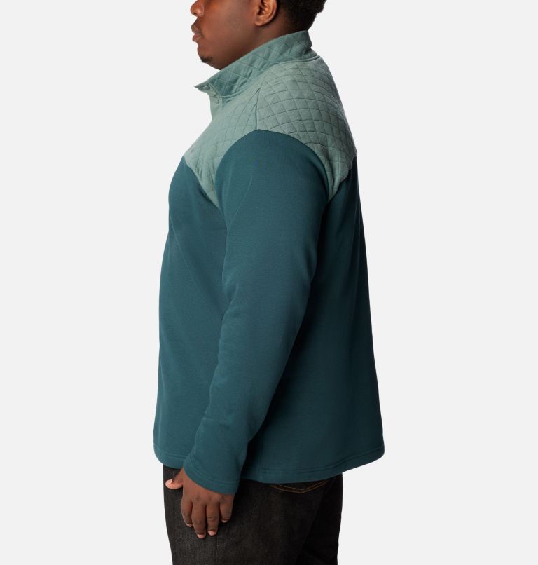 Thumbnail: Men's Hart Mountain Quilted Half Snap Pullover - Big, Color: Metal, Night Wave, image 3
