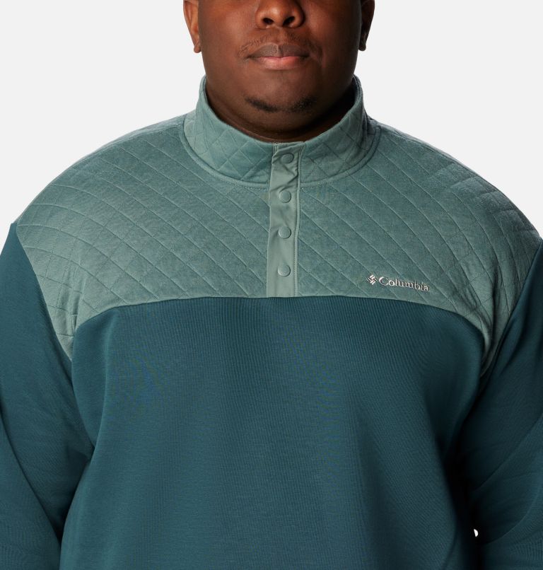 Thumbnail: Men's Hart Mountain Quilted Half Snap Pullover - Big, Color: Metal, Night Wave, image 4