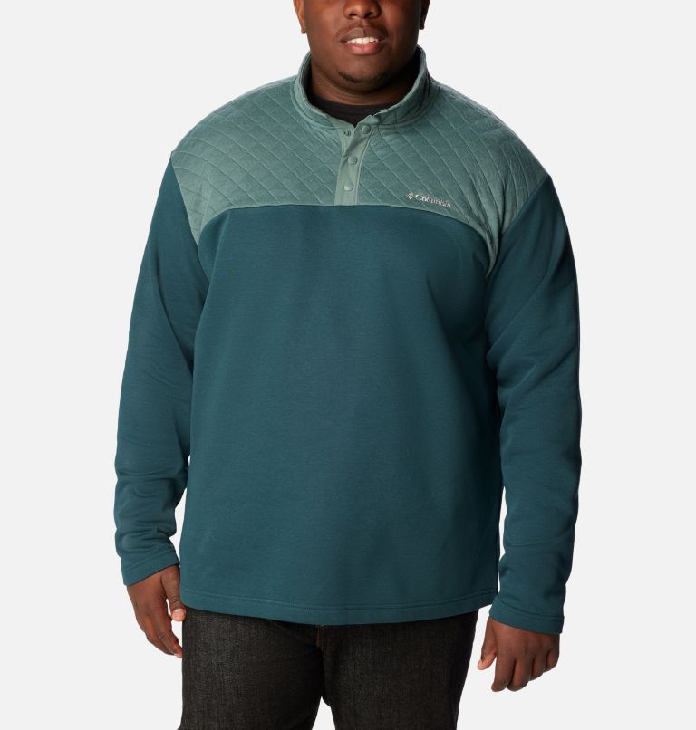 Thumbnail: Men's Hart Mountain Quilted Half Snap Pullover - Big, Color: Metal, Night Wave, image 1