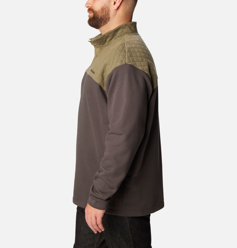 Men's Hart Mountain Quilted Half Snap Pullover - Big, Color: Stone Green, Shark, image 3