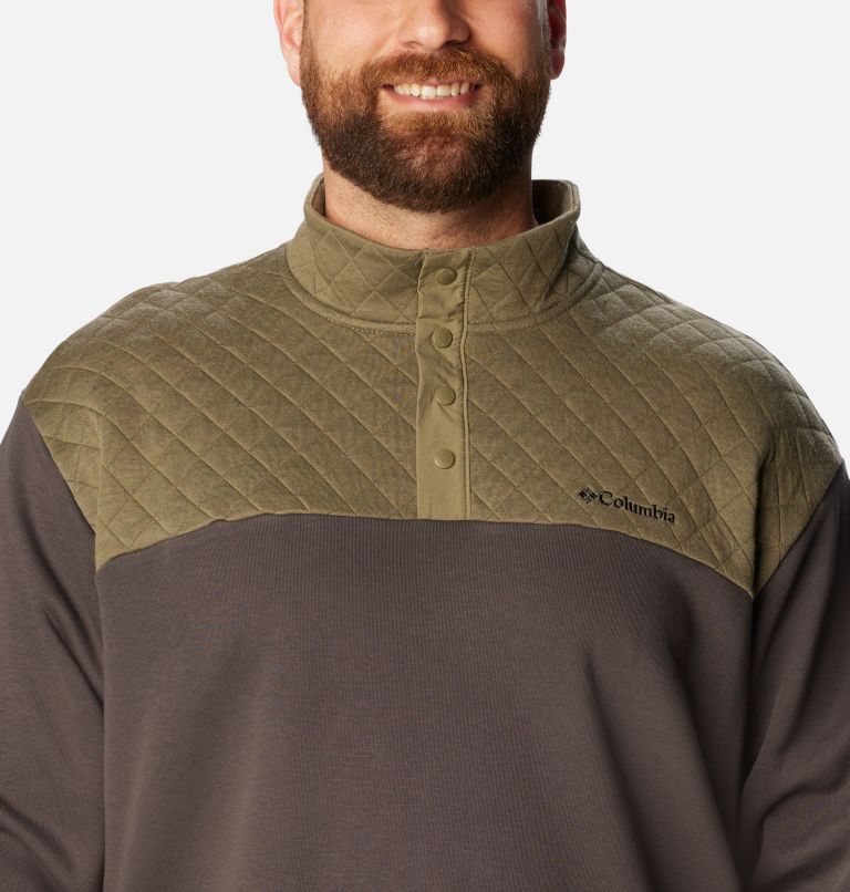 Men's Hart Mountain Quilted Half Snap Pullover - Big, Color: Stone Green, Shark, image 4