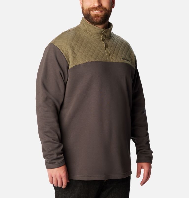 Thumbnail: Men's Hart Mountain Quilted Half Snap Pullover - Big, Color: Stone Green, Shark, image 5