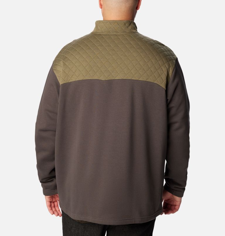 Thumbnail: Men's Hart Mountain Quilted Half Snap Pullover - Big, Color: Stone Green, Shark, image 2