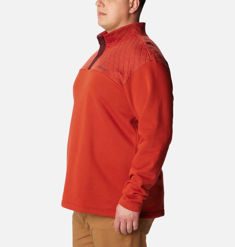 Thumbnail: Men's Hart Mountain Quilted Half Snap Pullover - Big, Color: Warp Red, image 3