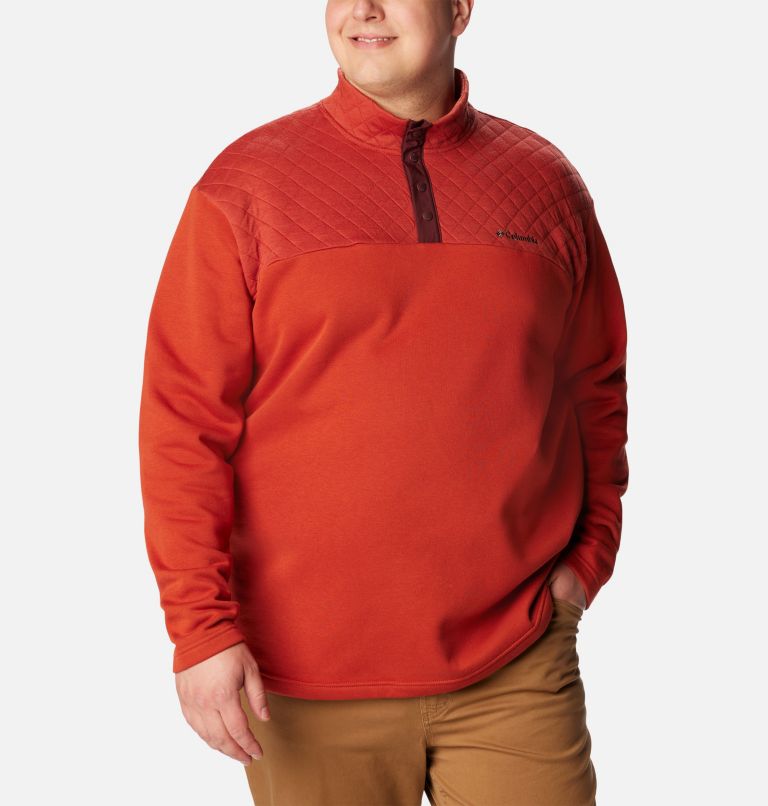 Thumbnail: Men's Hart Mountain Quilted Half Snap Pullover - Big, Color: Warp Red, image 5