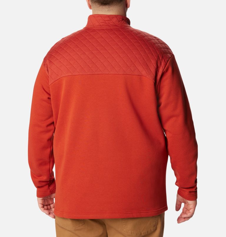 Thumbnail: Men's Hart Mountain Quilted Half Snap Pullover - Big, Color: Warp Red, image 2