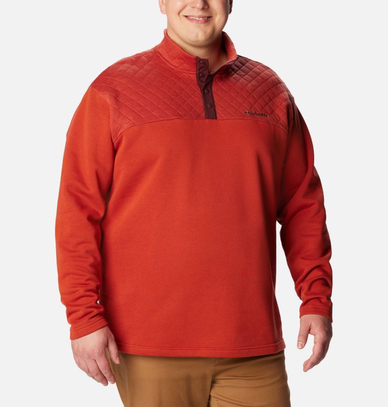Thumbnail: Men's Hart Mountain Quilted Half Snap Pullover - Big, Color: Warp Red, image 1