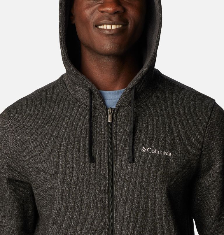 Thumbnail: Men's Great Hart Mountain Full Zip Hoodie - Tall, Color: Black Heather, image 4
