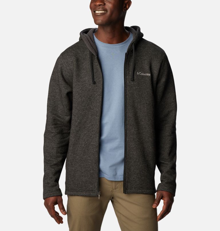 Thumbnail: Men's Great Hart Mountain Full Zip Hoodie - Tall, Color: Black Heather, image 6