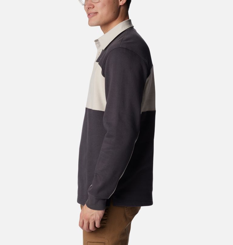 Men's Columbia Trek Long Sleeve Rugby Shirt, Color: Shark, Dark Stone, image 3