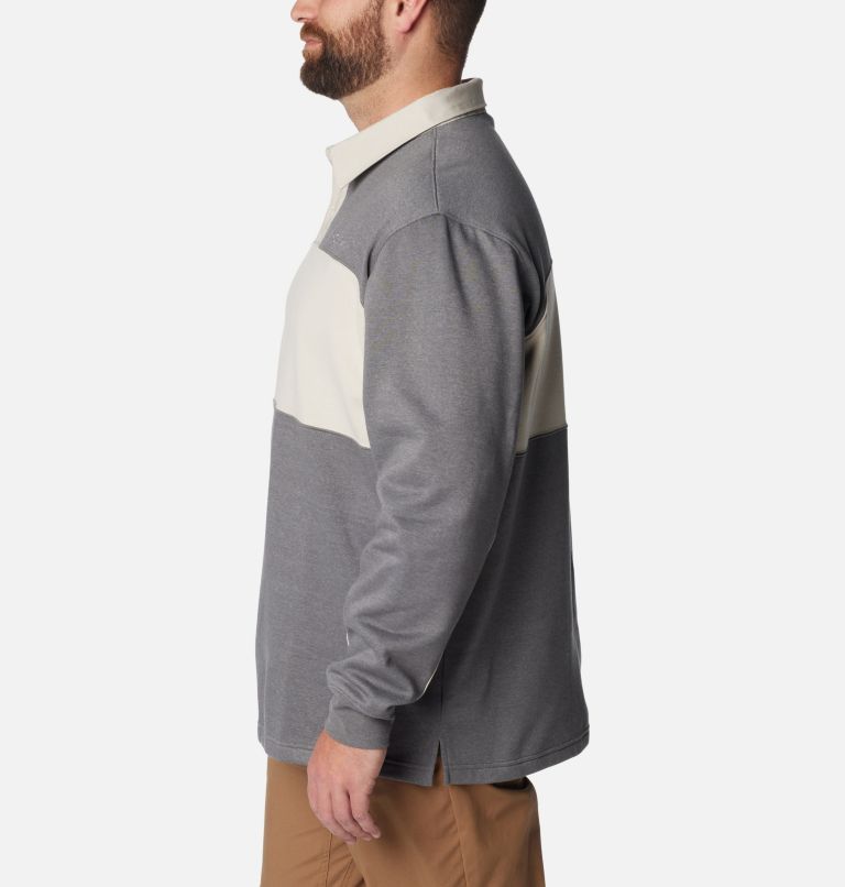 Men's Columbia Trek Long Sleeve Rugby Shirt - Big, Color: City Grey Heather, Dark Stone, image 3