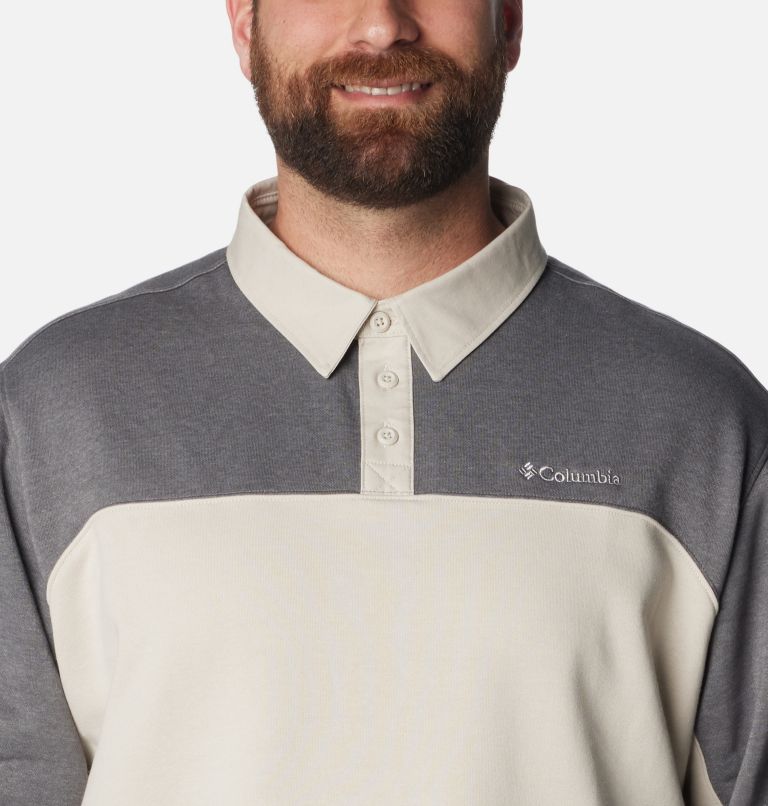 Men's Columbia Trek Long Sleeve Rugby Shirt - Big, Color: City Grey Heather, Dark Stone, image 4