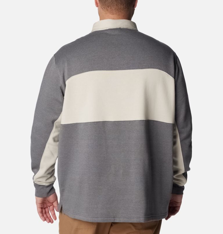 Men's Columbia Trek Long Sleeve Rugby Shirt - Big, Color: City Grey Heather, Dark Stone, image 2