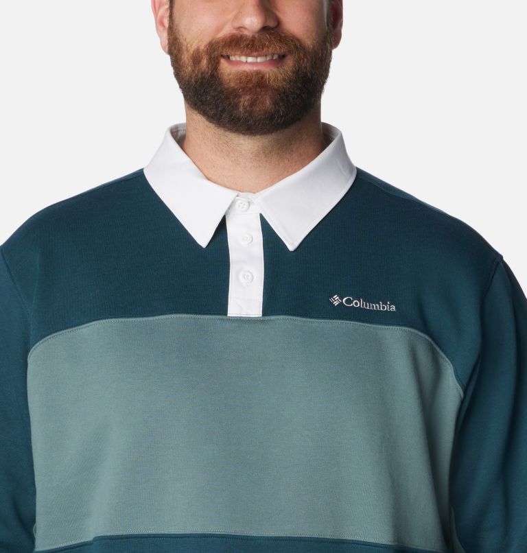 Columbia Trek Long Sleeve Rugby Shirt | 414 | 1X, Color: Night Wave, Metal, image 4