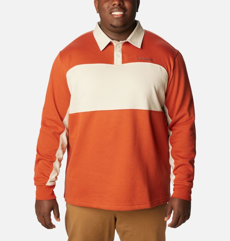 Haut de rugby à manches longues Columbia Trek pour hommes – Tailles fortes, Color: Warp Red, Dark Stone, image 1