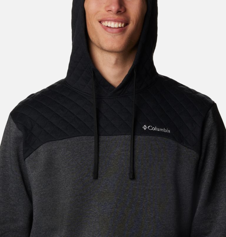 Thumbnail: Men's Hart Mountain Quilted Hoodie, Color: Black Heather, image 4