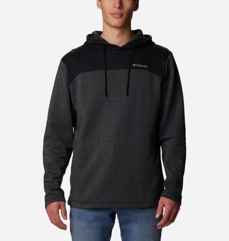 Thumbnail: Men's Hart Mountain Quilted Hoodie - Tall, Color: Black Heather, image 1