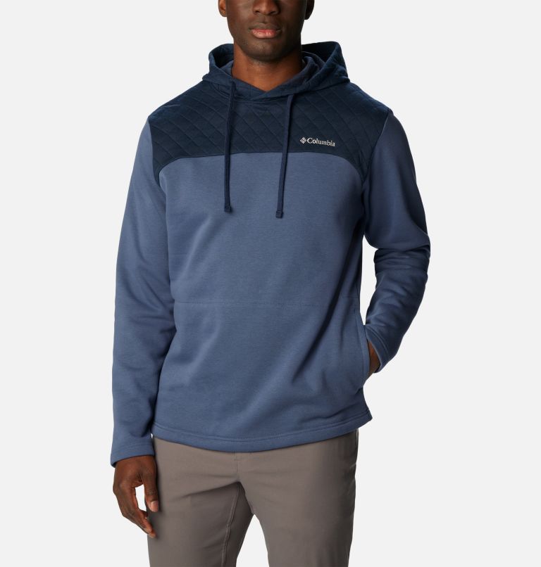 Thumbnail: Men's Hart Mountain Quilted Hoodie, Color: Dark Mountain, Collegiate Navy, image 1