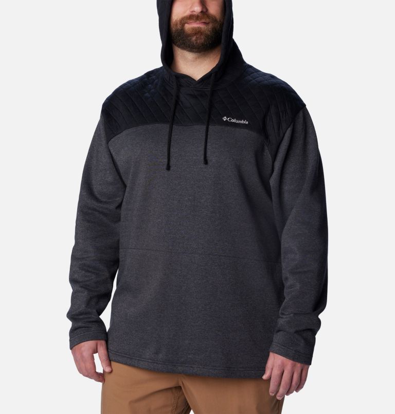 Thumbnail: Men's Hart Mountain Quilted Hoodie - Big, Color: Black Heather, image 5