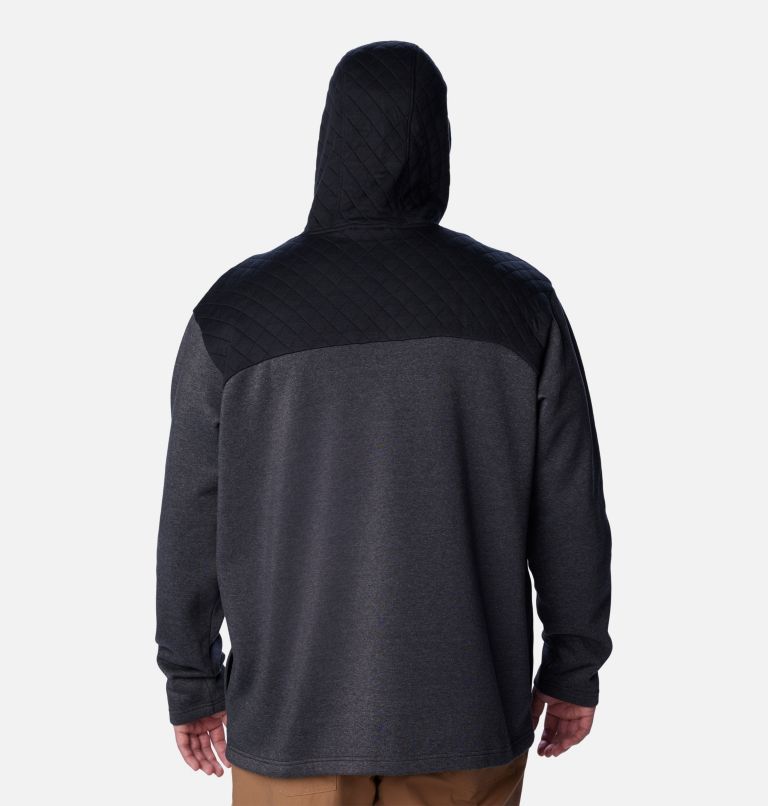 Thumbnail: Men's Hart Mountain Quilted Hoodie - Big, Color: Black Heather, image 2