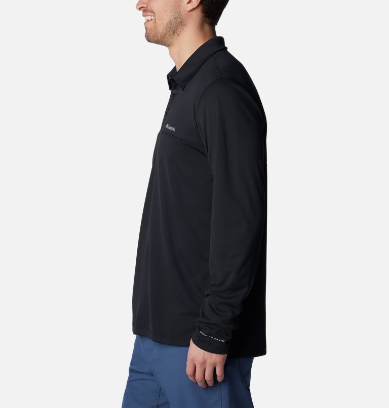 Men's Narrows Pointe Long Sleeve Polo, Color: Black, image 3