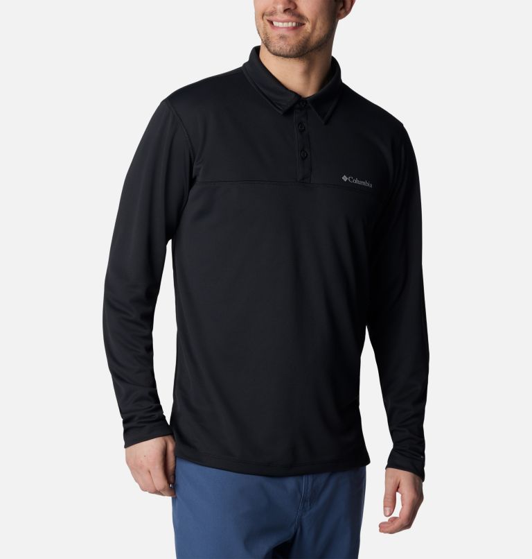 Thumbnail: Men's Narrows Pointe Long Sleeve Polo, Color: Black, image 5