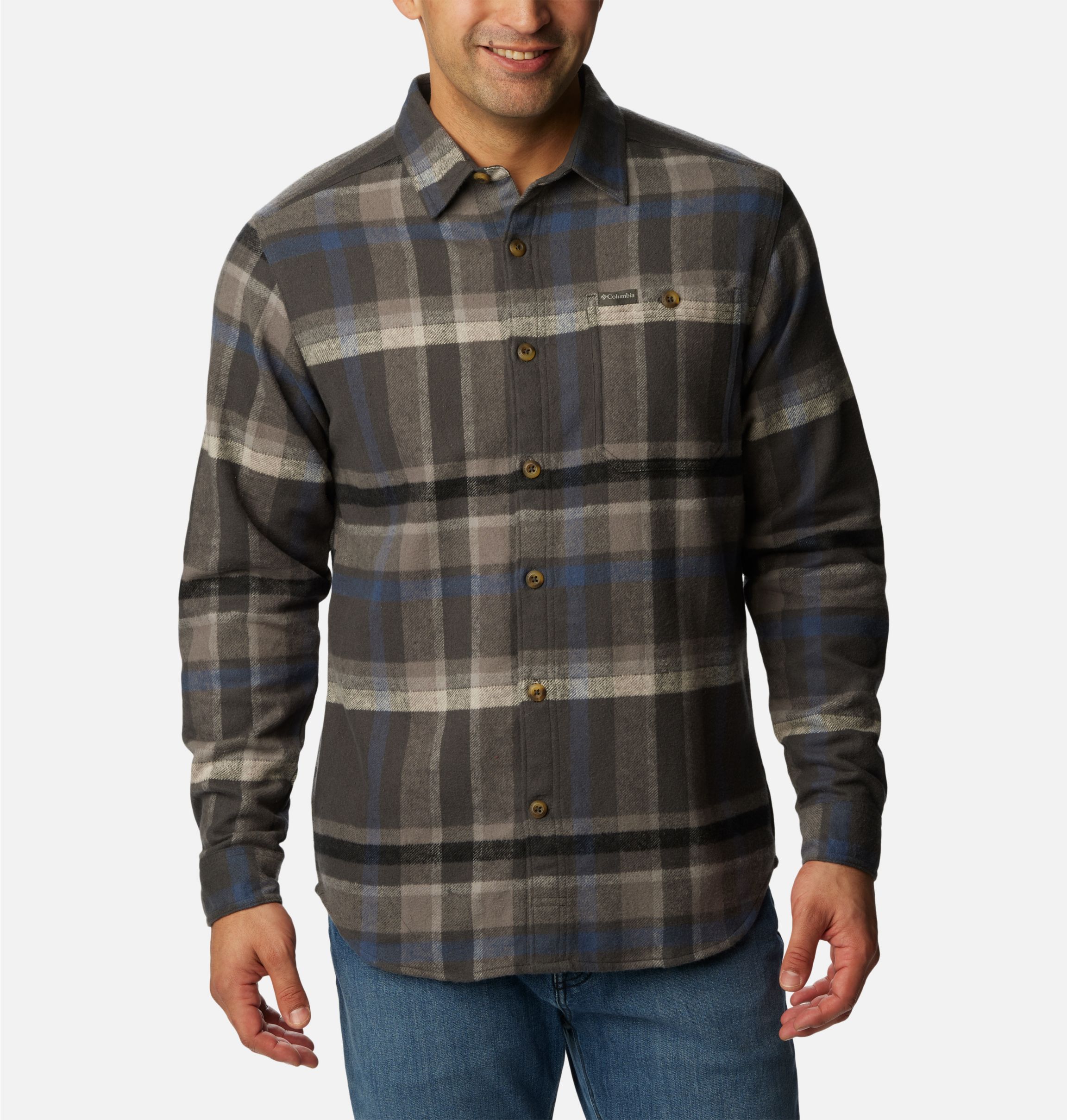 Men's Columbia Pitchstone Heavyweight Flannel Shirt, Size: XXL, Green