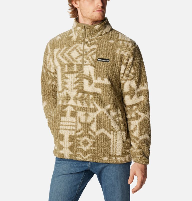 Men s Rugged Ridge II Printed Sherpa Half Snap Fleece