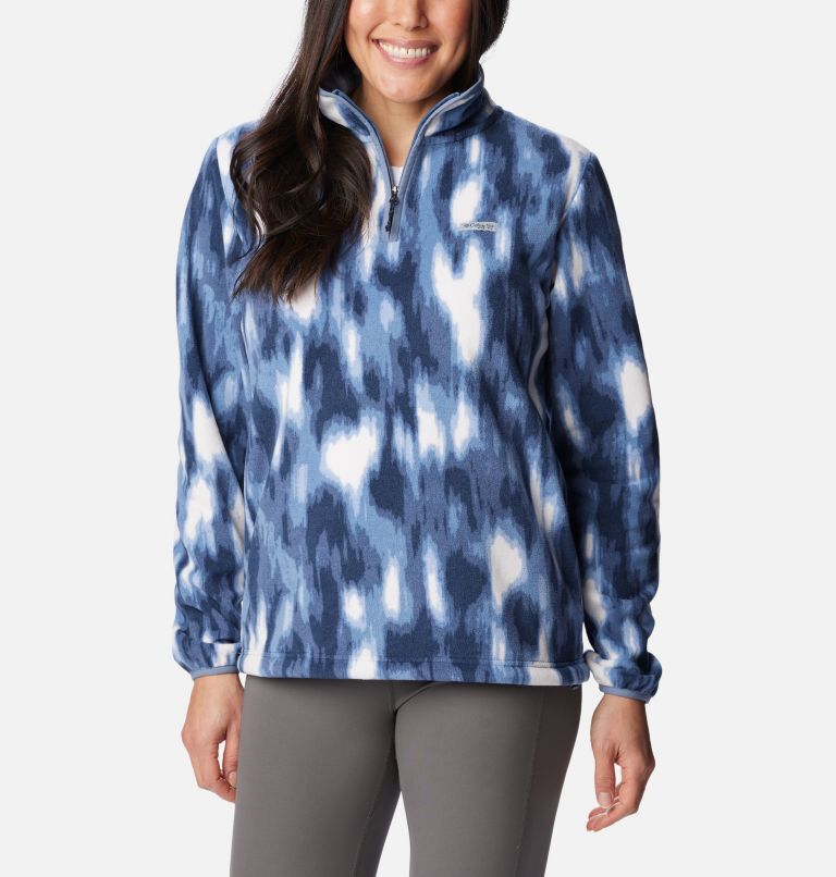 Haut en laine polaire avec fermeture éclair 1/4 PFG Super Tidal pour femmes, Color: Collegiate Navy Reflections, image 1