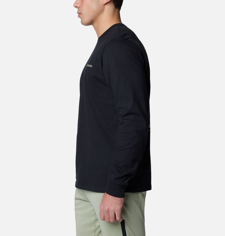 Men's Explorers Canyon Long Sleeve T-Shirt, Color: Black, Torn Sunscape, image 3