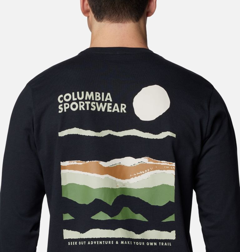 Men's Explorers Canyon Long Sleeve T-Shirt, Color: Black, Torn Sunscape, image 5