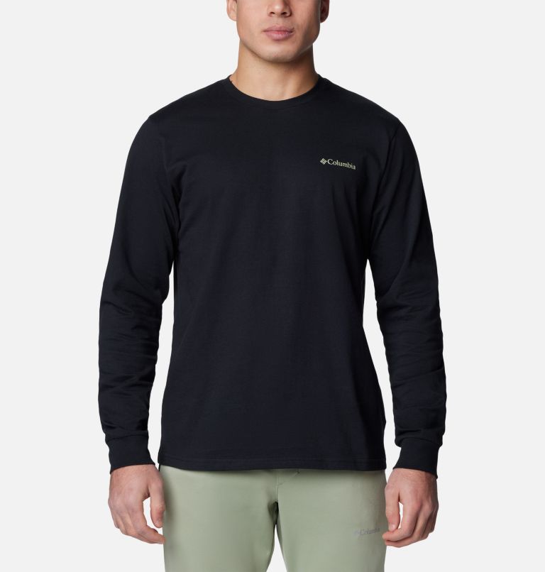 Men's Explorers Canyon Long Sleeve T-Shirt, Color: Black, Torn Sunscape, image 2