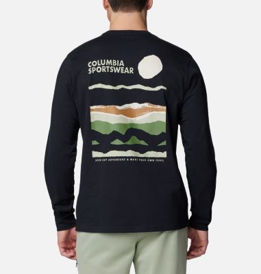 Men's Explorers Canyon Long Sleeve T-Shirt, Color: Black, Torn Sunscape, image 1