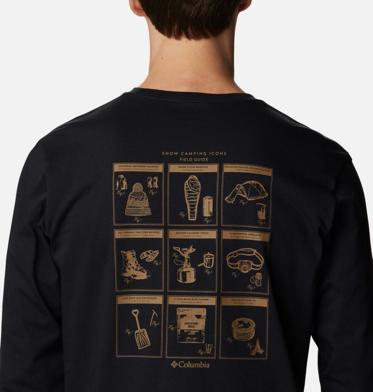 Men's Explorers Canyon Long Sleeve T-Shirt, Color: Black, Outdoor Fun Icons Graphic, image 5