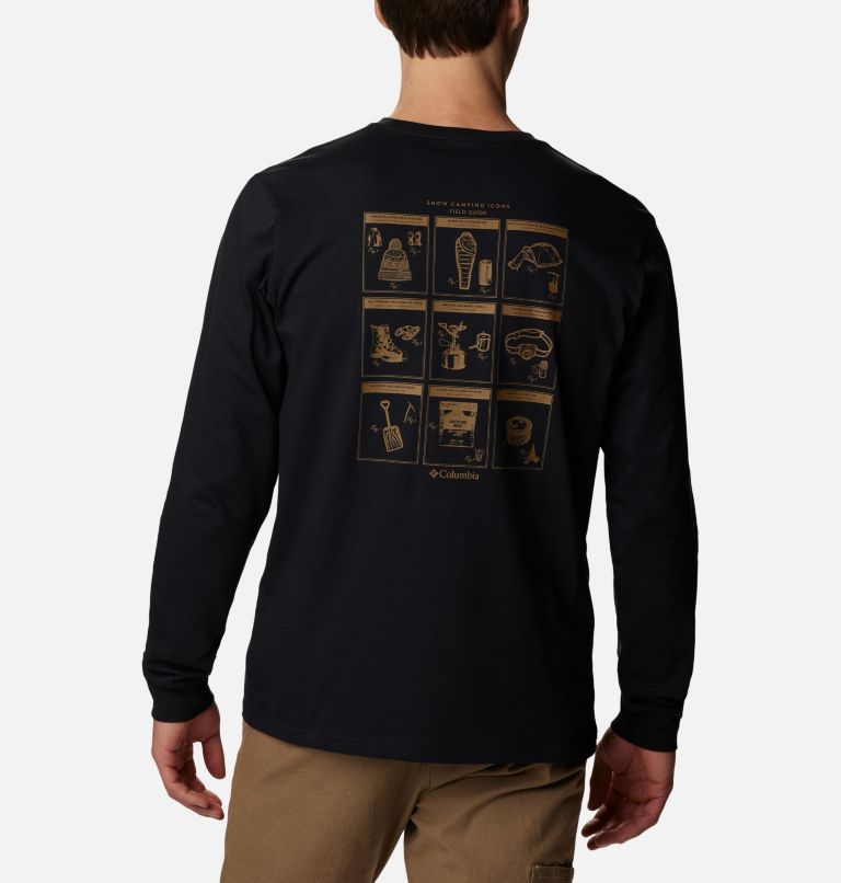 Men's Explorers Canyon Long Sleeve T-Shirt, Color: Black, Outdoor Fun Icons Graphic, image 2
