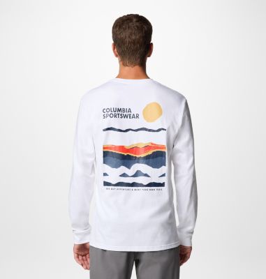 Explorers Canyon Long Sleeve T-Shirt, Color: White, Torn Sunscape, image 1
