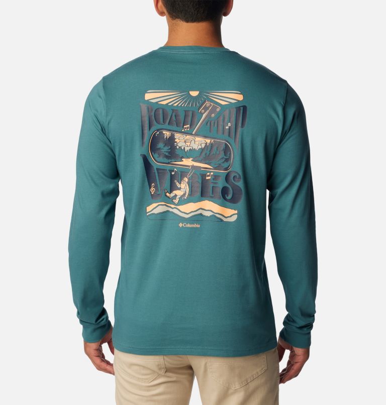 Men's Explorers Canyon Long Sleeve T-Shirt, Color: Cloudburst, Road Trip Vibes, image 1