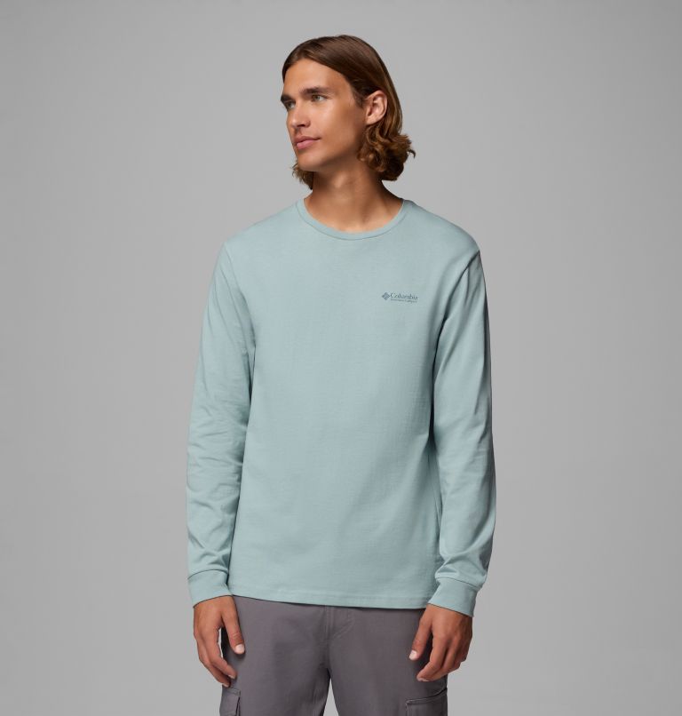 Men's Explorers Canyon Long Sleeve T-Shirt, Color: Crushed Blue, Branded Blanket, image 2