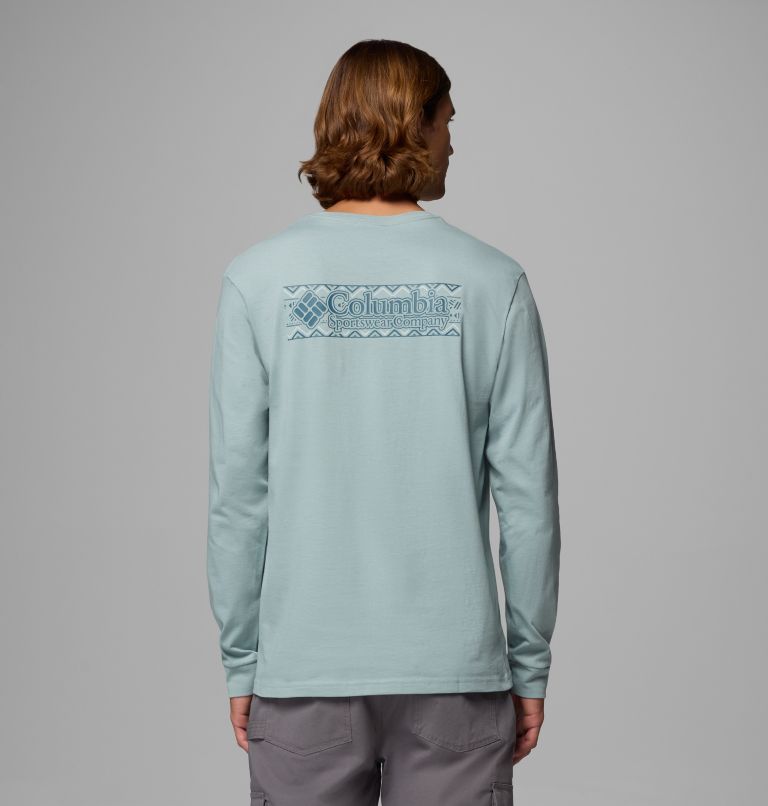 Men's Explorers Canyon Long Sleeve T-Shirt, Color: Crushed Blue, Branded Blanket, image 1