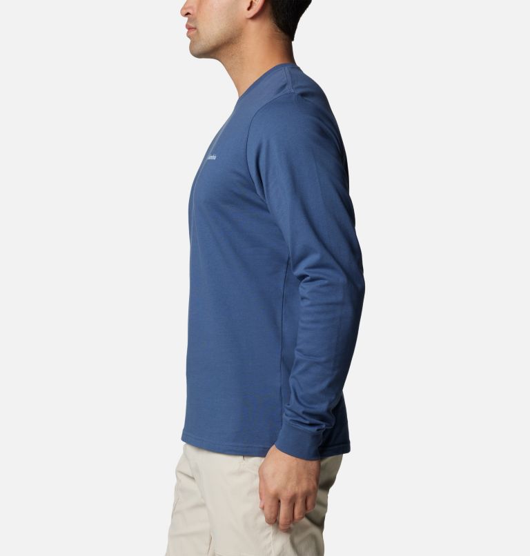 Camiseta de manga larga Explorers Canyon para hombre, Color: Dark Mtn, Torn Sunscape, image 3
