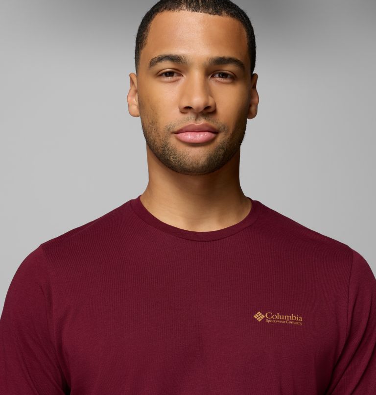 Camiseta de manga larga Explorers Canyon para hombre, Color: Rich Wine, Branded Blanket, image 5