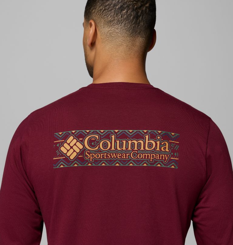 Camiseta de manga larga Explorers Canyon para hombre, Color: Rich Wine, Branded Blanket, image 6
