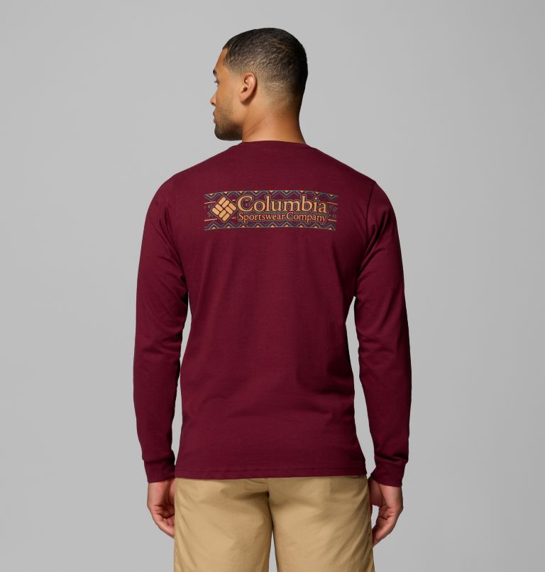 Camiseta de manga larga Explorers Canyon para hombre, Color: Rich Wine, Branded Blanket, image 1