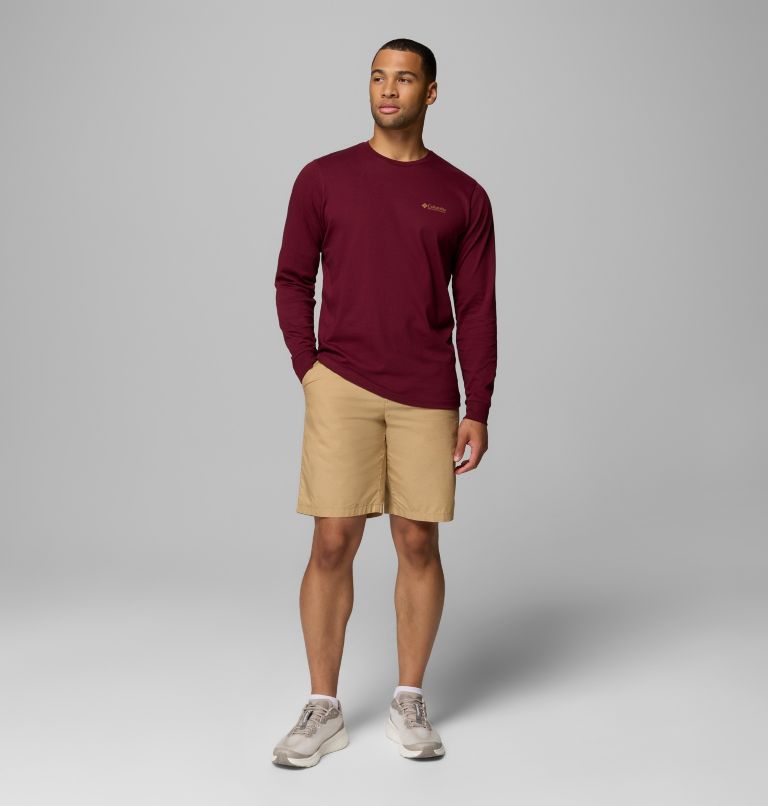 Camiseta de manga larga Explorers Canyon para hombre, Color: Rich Wine, Branded Blanket, image 3