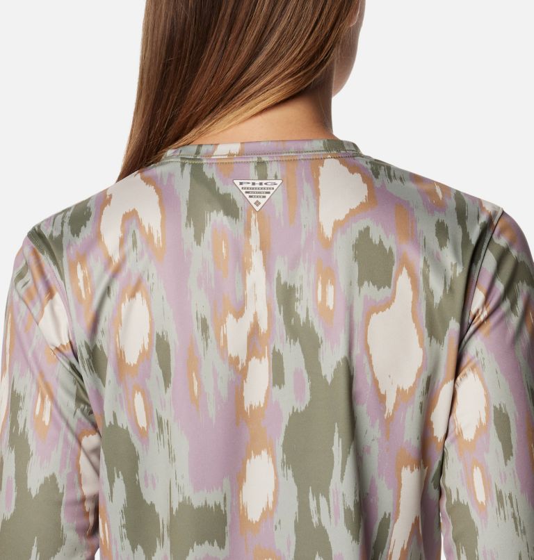 Women's Super PHG Tough Shot Long Sleeve Shirt, Color: Stone Green PHG Reflections Camo, image 5