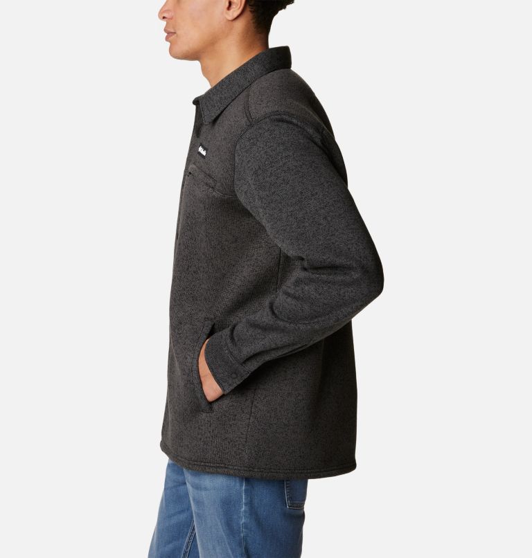 Manteau-chemise à fermeture éclair Sweater Weather pour hommes, Color: Black Heather, image 4