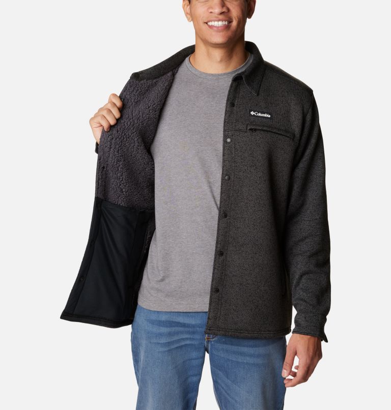 Manteau-chemise à fermeture éclair Sweater Weather pour hommes, Color: Black Heather, image 6