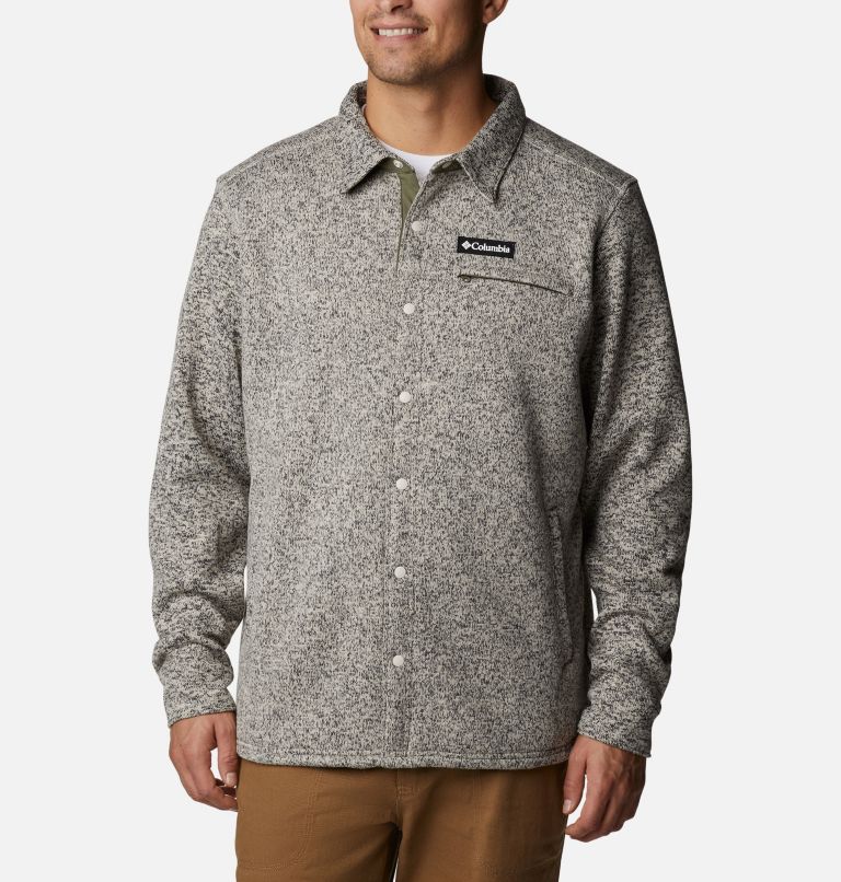 Thumbnail: Manteau-chemise à fermeture éclair Sweater Weather pour hommes, Color: Dark Stone, image 3